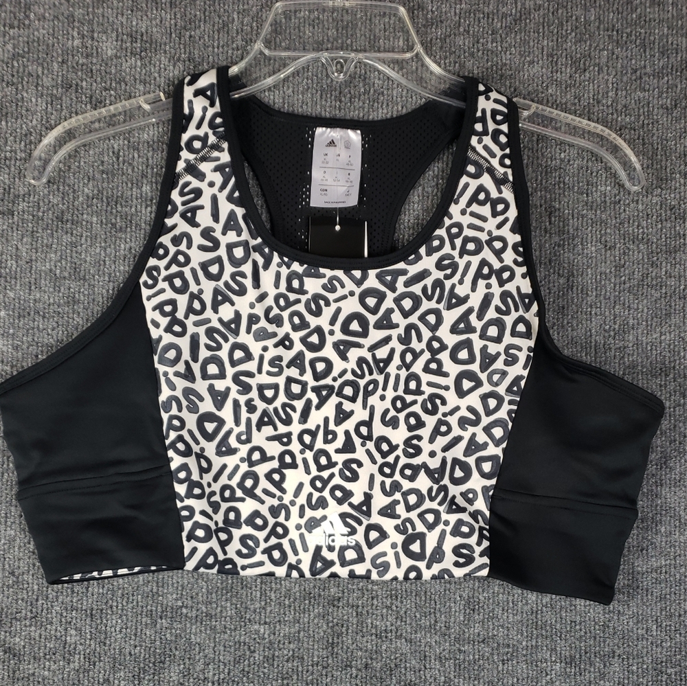 Women's adidas Farm Rio aeroready 3 stripes print sports crop top XL